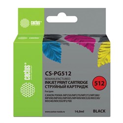 Картридж струйный CACTUS (CS-PG512) для CANON Pixma MP240, черный - фото 13745965