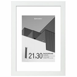 Рамка 21х30 см с паспарту 15х21 см небьющаяся, багет 20 мм пластик, BRAUBERG "New Age", белая, 391276 - фото 13747017