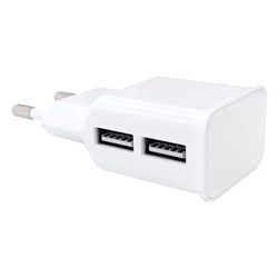 Зарядное устройство сетевое (220 В) RED LINE NT-2A, 2 порта USB, выходной ток 2,1 А, белое, УТ000009405 - фото 13747204