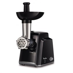 Мясорубка MOULINEX ME105830, 1400 Вт, производительность 1,7 кг/мин, 2 насадки, реверс, пластик, черная, 1510001079 - фото 13747474