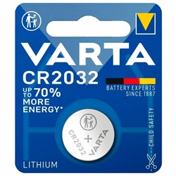 Батарейка литиевая VARTA ELECTRONICS CR2032 "таблетка, дисковая, кнопочная" 1 шт., блистер, 6032101401 - фото 13747777