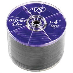 Диски DVD-RW VS 4,7 Gb 4x Bulk (термоусадка без шпиля), КОМПЛЕКТ 50 шт., VSDVDRWB5001 - фото 13747835