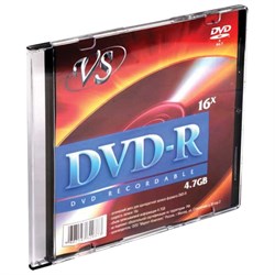 Диск DVD-R VS, 4,7 Gb, 16x, Slim Case (1 штука), VSDVDRSL01 - фото 13747842