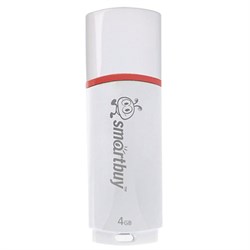 Флеш-диск 4 GB, SMARTBUY Crown, USB 2.0, белый, SB4GBCRW-W - фото 13747876