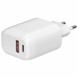 Зарядное устройство быстрое сетевое (220 В) USB QC3.0+Type-C PD 20 Вт, 3 А, RED LINE, УТ000036039 - фото 13747952