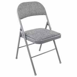 Стул складной BRABIX "Golf Plus CF-003 КОМФОРТ", серый каркас, серая ткань, 532890 - фото 13748372