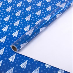 Бумага упаковочная подарочная С ЭФФЕКТАМИ BIG SIZE новогодняя "Blue Winter", 0,7х10 м, ЗОЛОТАЯ СКАЗКА, 591949 - фото 13748534
