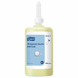 Картридж с жидким мылом одноразовый TORK (Система S1) Advanced, 1 л, мягкое, 420511 - фото 13749173