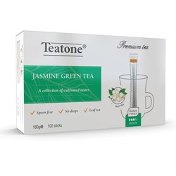 Чай TEATONE зеленый с ароматом жасмина, 100 стиков по 1,8 г, 1242 - фото 13749426