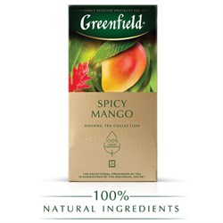 Чай GREENFIELD "Spicy Mango" зеленый с манго, 25 пакетиков по 1,5 г, 1725-10 - фото 13749463