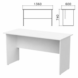 Стол письменный "Бюджет", 1360х600х740 мм, белый, 402661-290 - фото 13750163