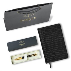 Ручка шариковая Parker "Urban Twist Black GT", ежедневник А5 черный, пакет, 880898 - фото 13750627