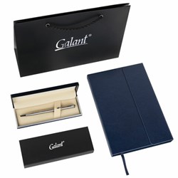 Ручка шариковая GALANT "Arrow Chrome", корпус серебристый, ежедневник недатированный, А5, синий, пакет, 880903 - фото 13750632