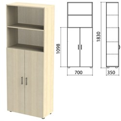 Шкаф полузакрытый "Канц", 700х350х1830 мм, цвет дуб молочный (КОМПЛЕКТ) - фото 13750809