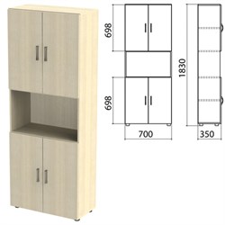 Шкаф полузакрытый "Канц", 700х350х1830 мм, цвет дуб молочный (КОМПЛЕКТ) - фото 13750813