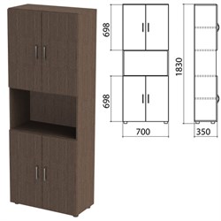 Шкаф полузакрытый "Канц", 700х350х1830 мм, цвет венге (КОМПЛЕКТ) - фото 13750814