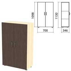 Шкаф закрытый "Канц", 700х350х1130 мм, цвет дуб молочный/венге (КОМПЛЕКТ) - фото 13750850