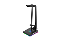 Подставка для гарнитуры Dareu EH710X, подключение USB (1,5м), USB-хаб на 2 порта, 1 порт 3.5мм, клипса для кабеля, подсветка RGB - фото 13751530