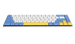 Клавиатура беспроводная Dareu EK868 White-Blue-Yellow (белый/синий/желтый), подключение: проводное+Bluetooth, свитчи: ультратонкие Kailh-Dareu Brown (tactile) - фото 13751541