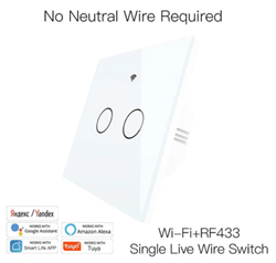 Выключатель сенсорный (двухклавишный) Moes ZigBee Smart Switch белый модели ZTS-EU - фото 13753302