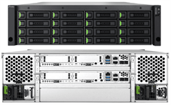 XN8016D-EU Unified storage with dual-controller design. Rackmount 3U16 Bay with Intel Xeon 2.2GHz Quad-Core CPU, 32GB DDR4 RAM (Max 256GB).  4 slots for optional host cards (Slot 1 & Slot 2: Optional host cards for 2/4 x 32/16Gb Fibre Channel, or 2/4 x 25 - фото 13753655