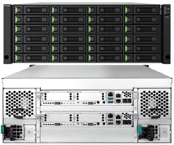 XN8024D-EU Unified storage with dual-controller design. Rackmount 4U24 Bay with Intel Xeon 2.2GHz Quad-Core CPU, 32GB DDR4 RAM (Max 256GB).  4 slots for optional host cards (Slot 1 & Slot 2: Optional host cards for 2/4 x 32/16Gb Fibre Channel, or 2/4 x 25 - фото 13753656