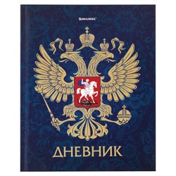 Дневник 5-11 класс, 48 л., твердый, BRAUBERG, фольга, с подсказом, "Российский", 106075 - фото 13764090
