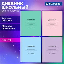 Дневник 1-11 класс 40 л., твердый, BRAUBERG, матовая ламинация, АССОРТИ, 107165 - фото 13764121