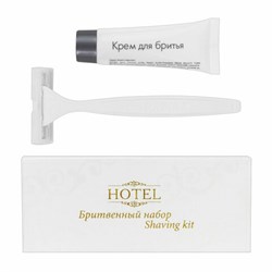 Бритвенный набор КОМПЛЕКТ 200 шт., HOTEL (крем для бритья + станок), картон, 2000121 - фото 13764515
