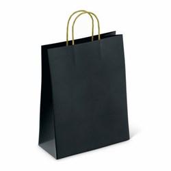 Крафт-пакет бумажный "Black" 26х15х35 см, с кручеными ручками, плотность 80 г/м2, моноцвет, 112429 - фото 13764579