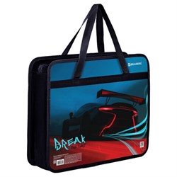 Папка на молнии с ручками BRAUBERG А4, 1 отделение, пластик, 80 мм, "Speed", 270872 - фото 13768743
