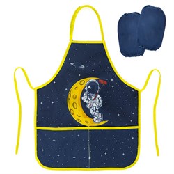 Фартук с нарукавниками для уроков труда BRAUBERG KIDS, 45x54 см, 2 кармана, "Spaceman", 271639 - фото 13768753