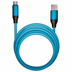 Кабель BOLD USB – Type-C, 1 м, 3 А, SMARTBUY, для быстрой зарядки и передачи данных, толстый, синий, 18126, 3112BOLD-BLUE - фото 13768954