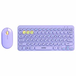Набор беспроводной SMARTBUY 510590, клавиатура, мышь 2 кнопки + 1 колесо, фиолетовая, SBC-510590AG-V - фото 13768958