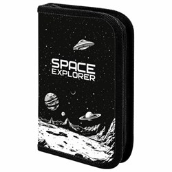 Пенал ПИФАГОР, 1 отделение, ламинированный картон, 19х11 см, "Space invader", 273469 - фото 14225221