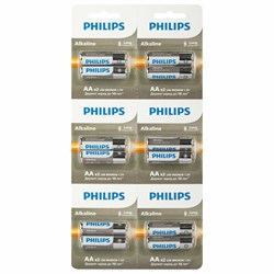 Батарейки алкалиновые КОМПЛЕКТ 2 шт. (отрывной блок) PHILIPS Entry, АА (LR6, 24А), блистер, Б0064636 - фото 14225403