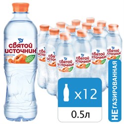 Вода негазированная питьевая СВЯТОЙ ИСТОЧНИК со вкусом персика 0,5 л, 4603934000854 - фото 14225601