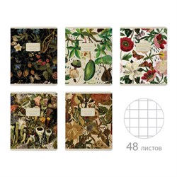 Тетрадь А5 48 л. BRUNO VISCONTI скоба, клетка, Soft Touch, фольга, "FLORA" (5 видов), 7-48-1343 - фото 14567649