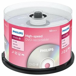 Диски DVD-R PHILIPS, 4,7 Гб, 16x, Cake Box (упаковка на шпиле), КОМПЛЕКТ 50 шт., DM4S6B50F/97 - фото 14684096