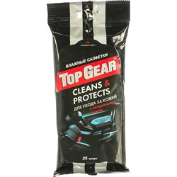 Влажные салфетки для ухода за кожаными поверхностями TopGear TOP GEAR - фото 14696007