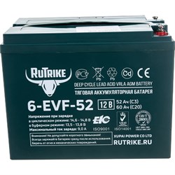 Тяговый гелевый аккумулятор Rutrike 6-EVF-52 - фото 14697221