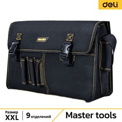 Сумка-планшет для инструментов Deli DL-P8 450x150x290мм, 8 карманов, плечевой ремень, ткань Канвас - фото 14705209
