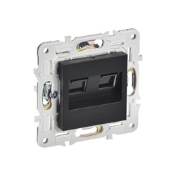Компьютерная розетка IEK SKANDY двойная RJ45 кат.5E SK-K03Bl черный - фото 14712766