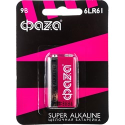 Алкалиновая батарейка ФАZА 6LR61 Super Alkaline BL-1 - фото 14716920