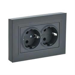 Двухместная розетка IEK Brite рс12-3-брг - фото 14717741