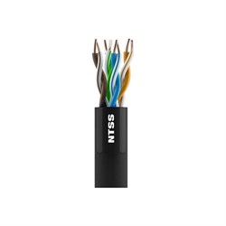 Кабель витая пара NTSS U/UTP 5e 4 пары одножильный 24AWG медь 305м внешний PE черный - фото 14718126