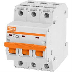 Автомат TDM ВА47-29 3Р, 25 А, 4,5 кА, С - фото 14718667