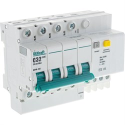 Дифавтомат DEKraft ДИФ-101 4п 32А 30мА 4.5кА AC - фото 14734053