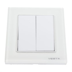 Двухклавишный выключатель Vesta Electric Exclusive White - фото 14745030