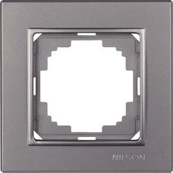 Одноместная рамка Nilson Alegra metallic - фото 14748865